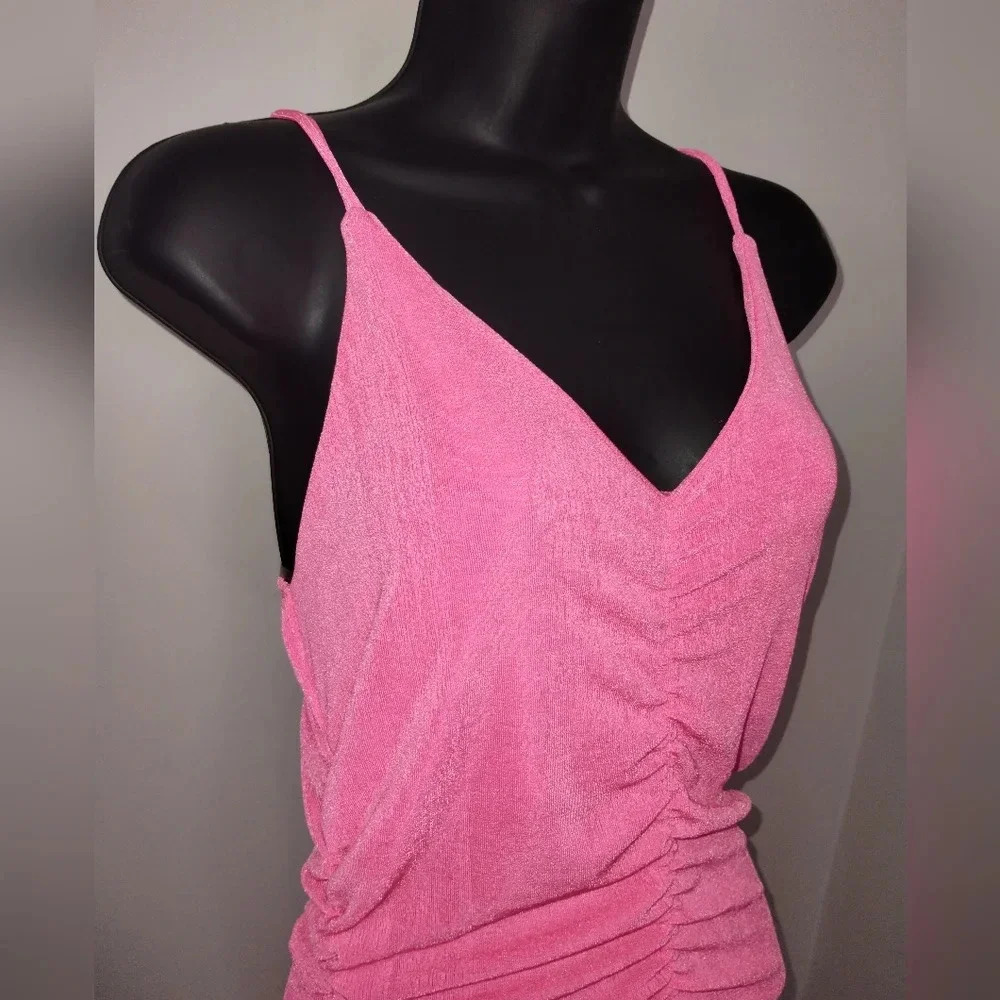 Pink Fitted Womens Dress Size L Fashion Ladies Clothing